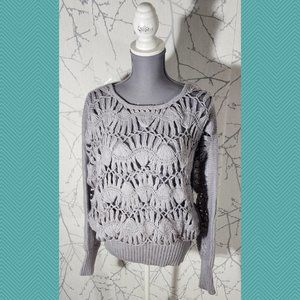 Designers Remix Collection Lavender Crochet Blouson Sweater